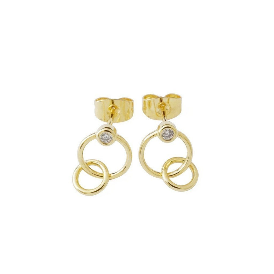 Tansy Crystal Link Earrings | Gold