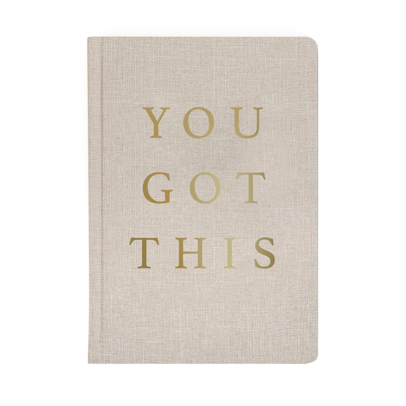 You Got This Tan & Gold Fabric Journal
