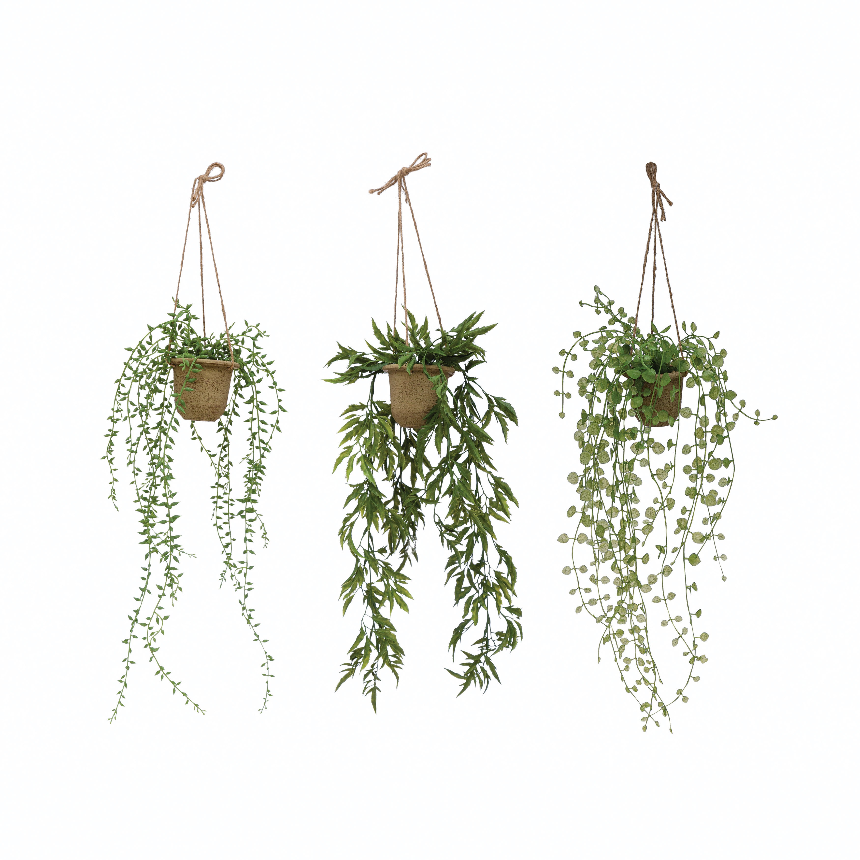 Hanging Faux Ivy/Succulent In Paper Pot