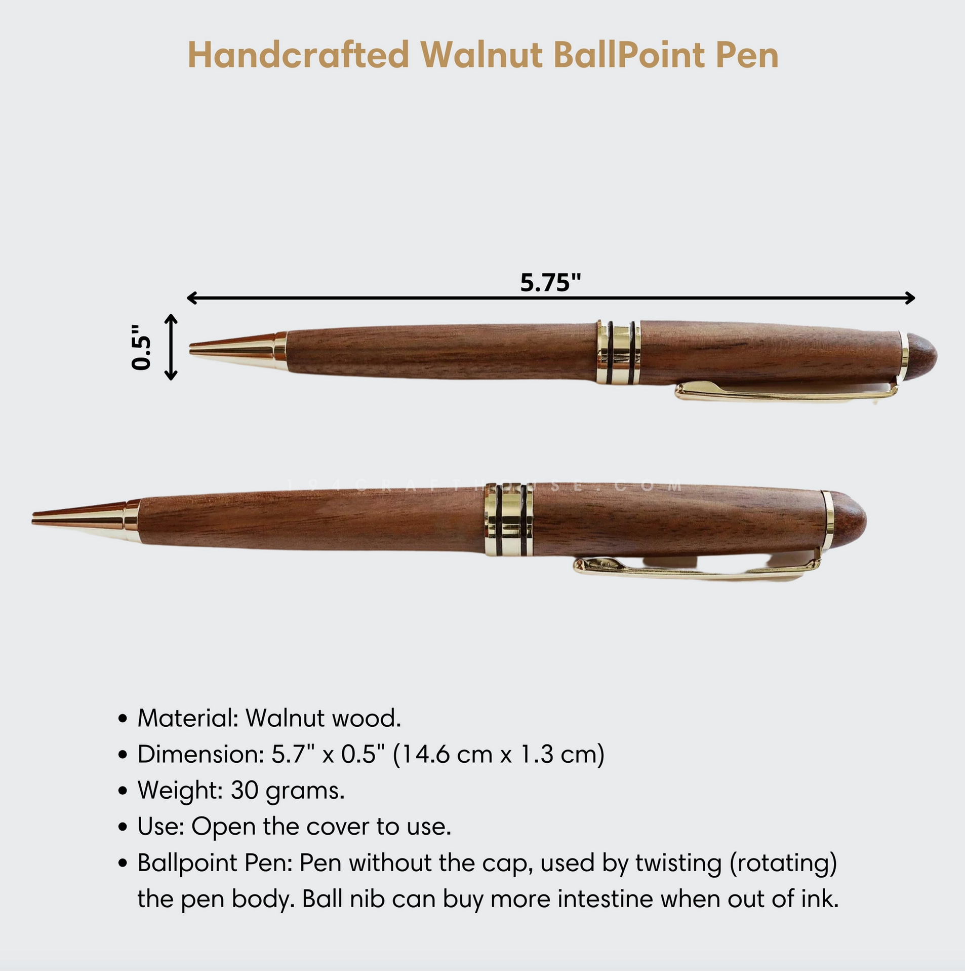 Walnut Wooden Ballpoint Pen