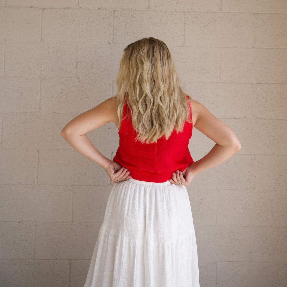 White Tiered Gauze Skirt