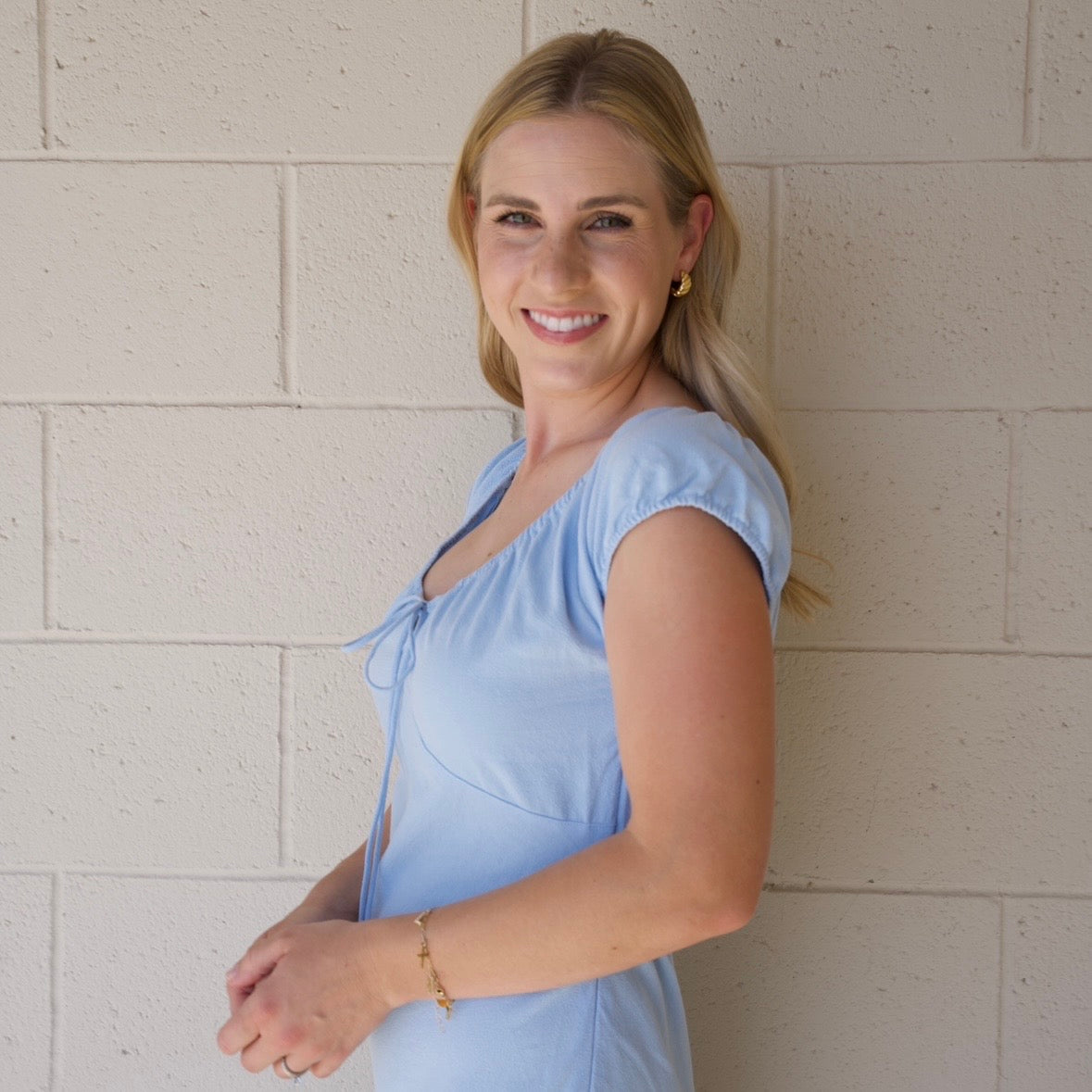 Scoop Neck Milkmaid Midi Dress