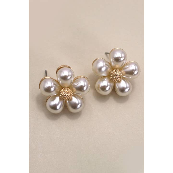 Pearl Flower Studs