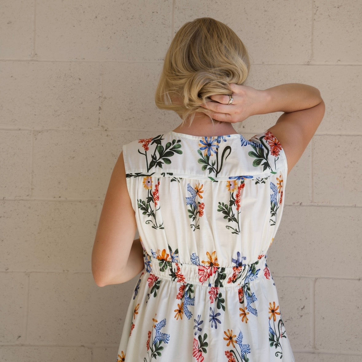 Multi Color Floral Midi Dress