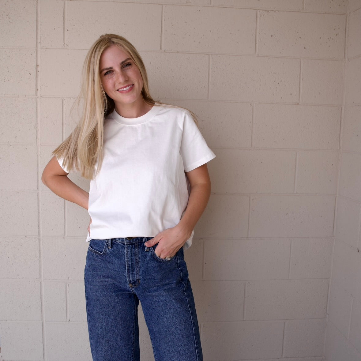 White Staple Tee