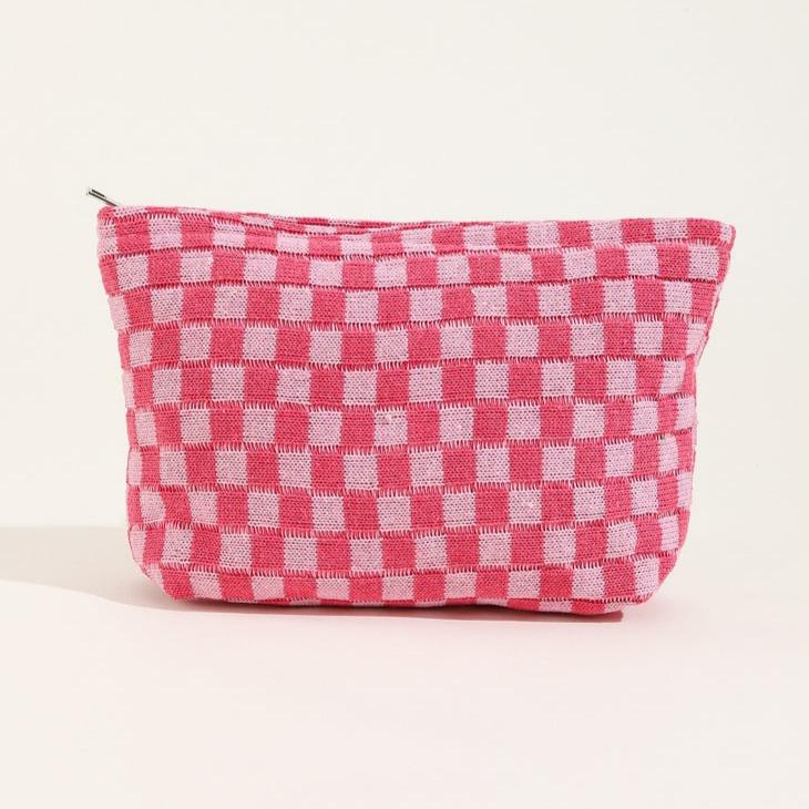 Checkered Cosmetic Pouch