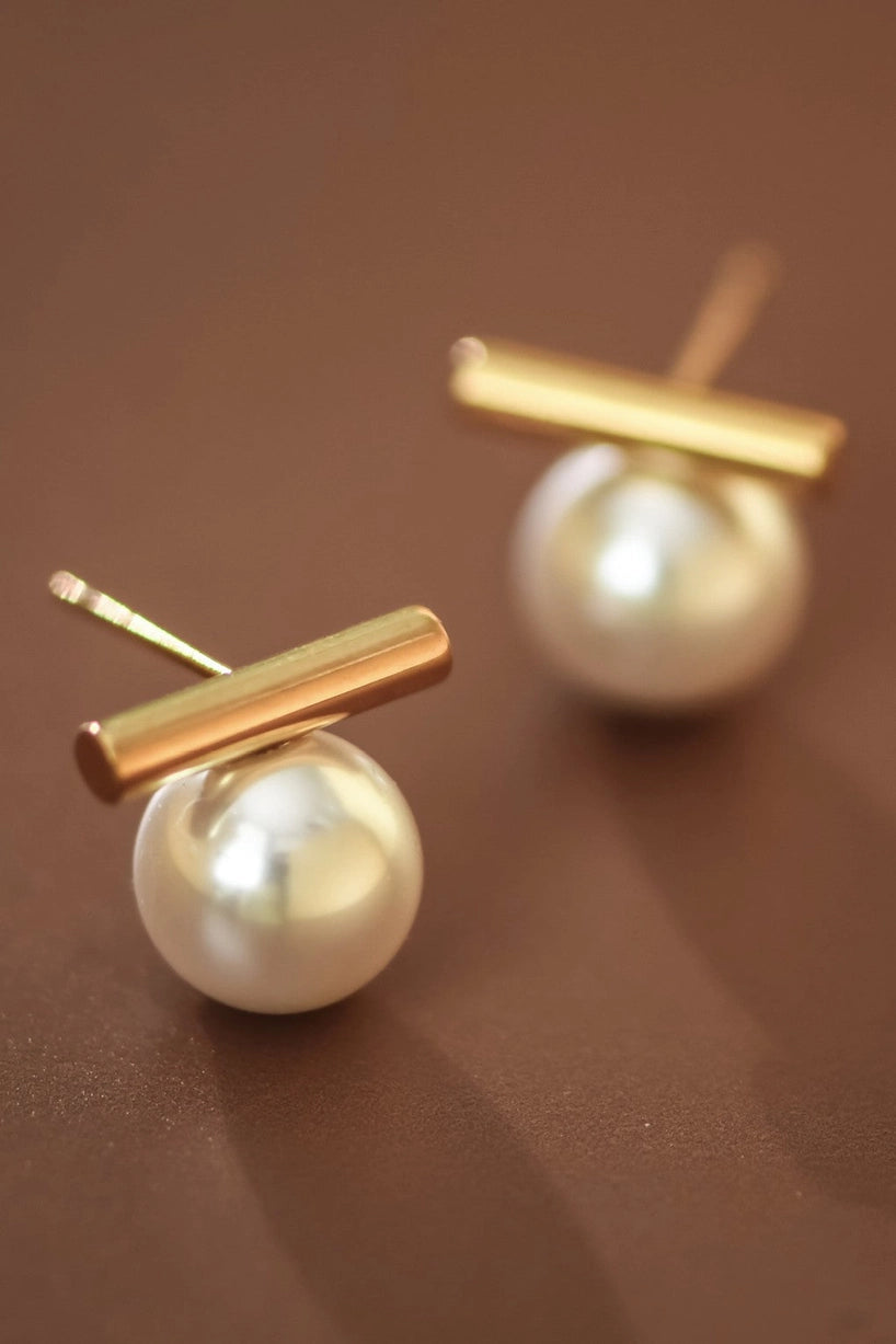 Pearl Bar Earrings
