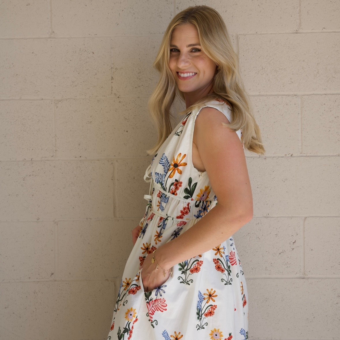 Multi Color Floral Midi Dress