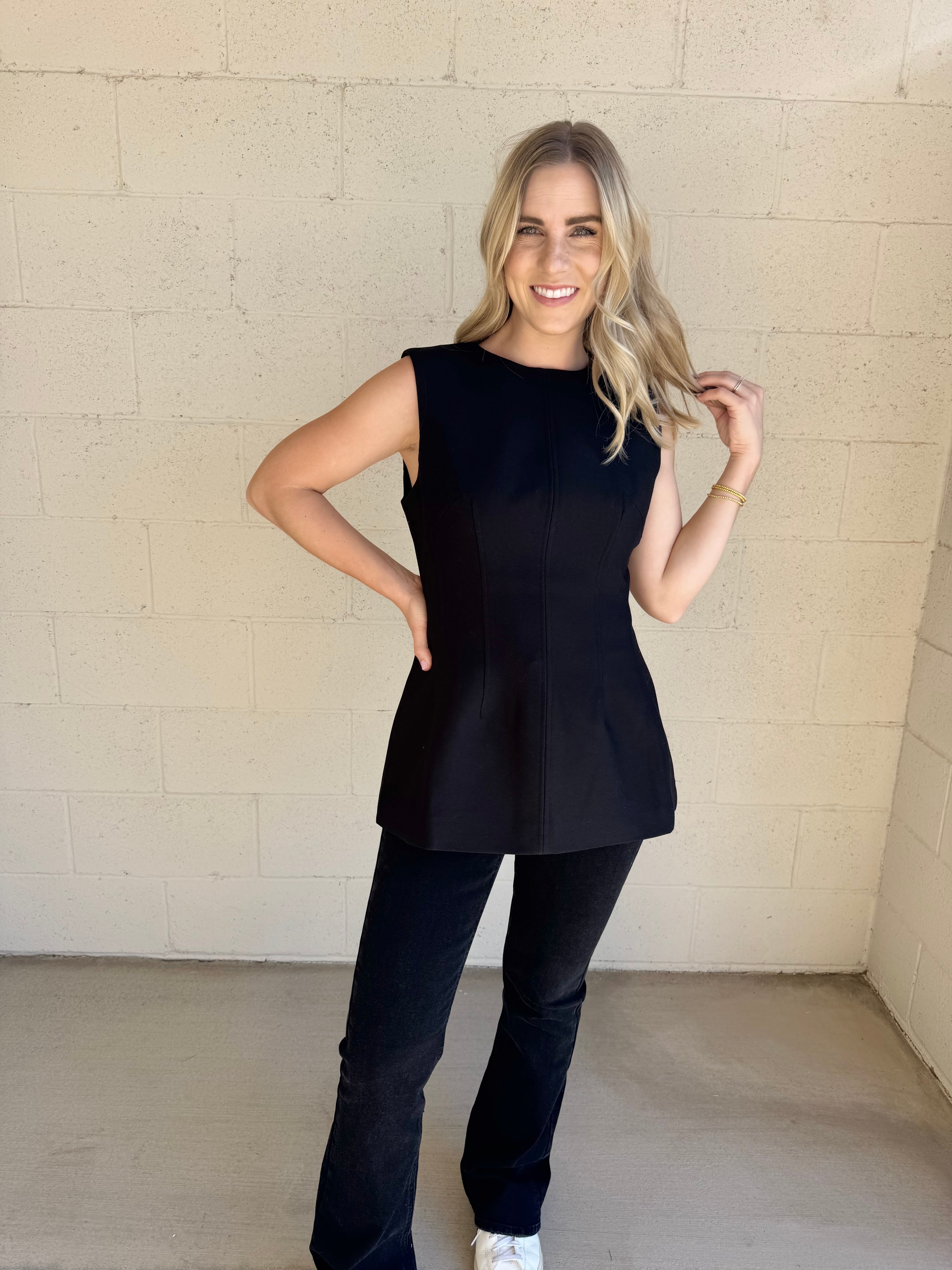 Black Essential Sleeveless Top