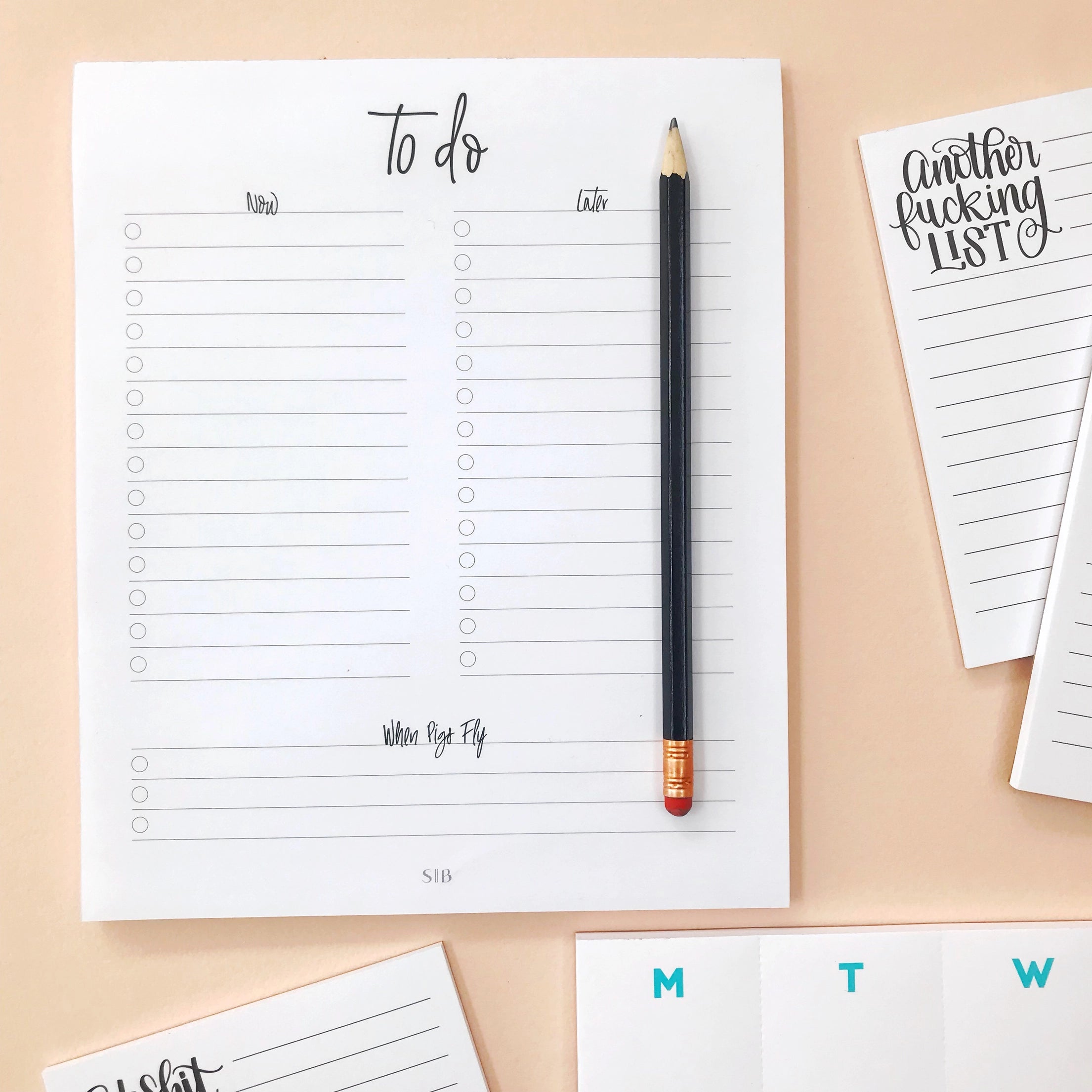 To Do Now, Later, When Pigs Fly / Notepad