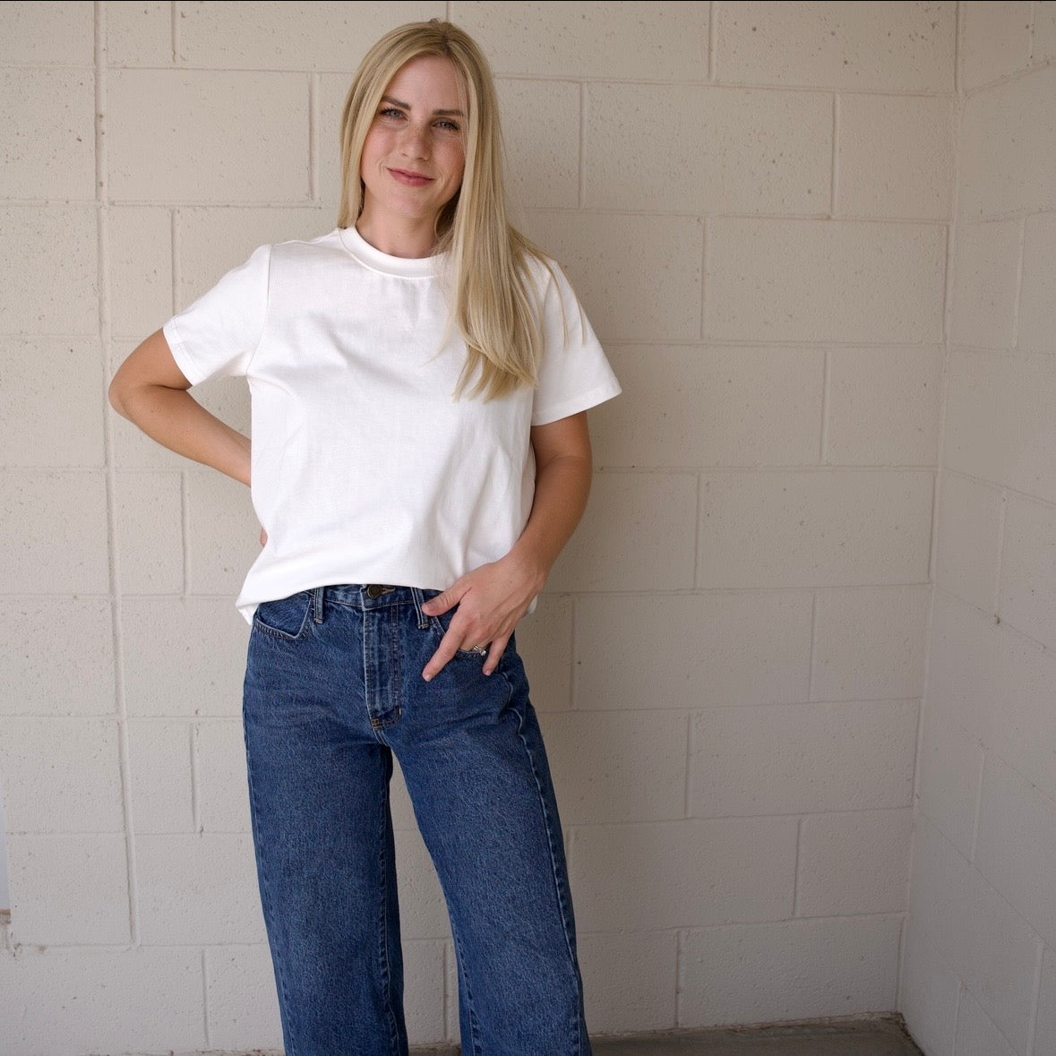 White Staple Tee