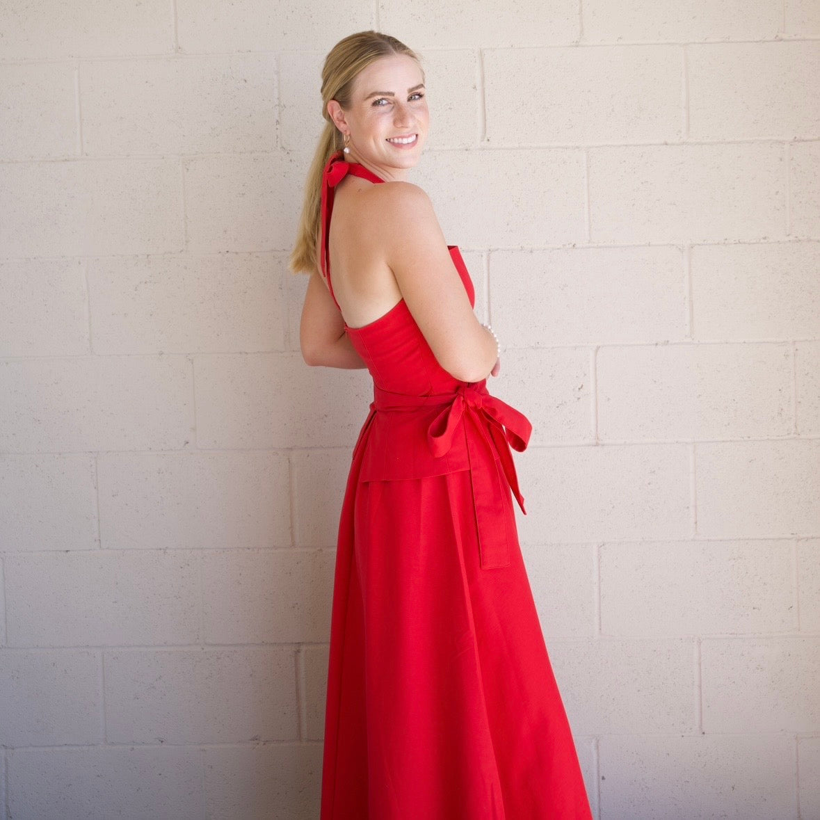 Red Skirt Set