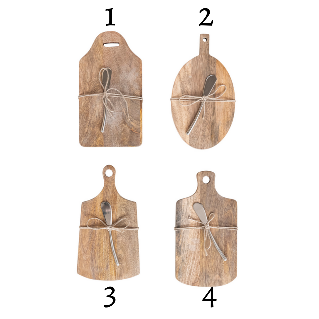 Mango Wood Board W/ Knife