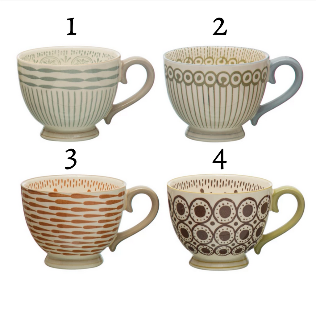 10 oz. Stoneware Patterned Mug