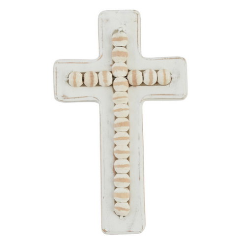 Beaded Wood Cross