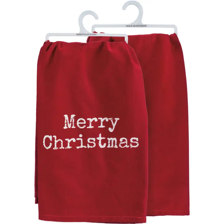 Red Merry Christmas Kitchen Towel