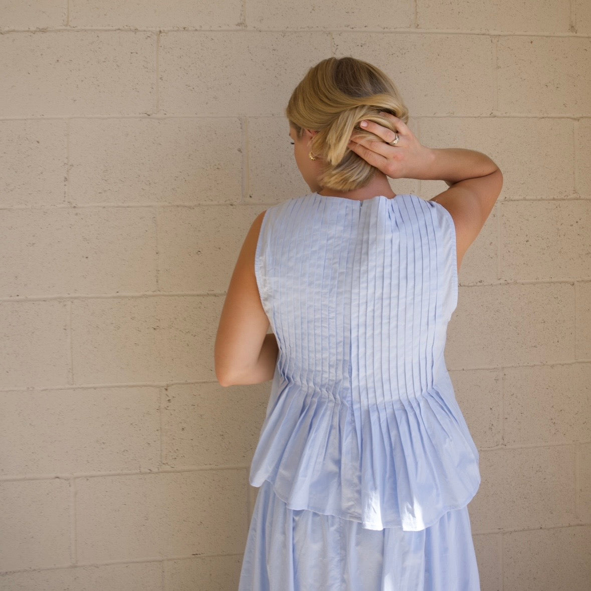 Blue Top & Maxi Skirt Set