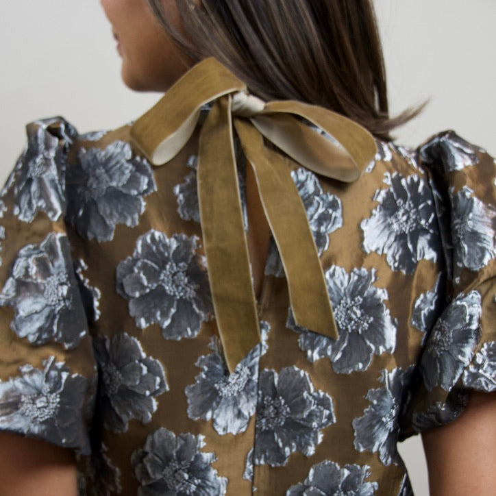 Floral Jacquard Mini Dress