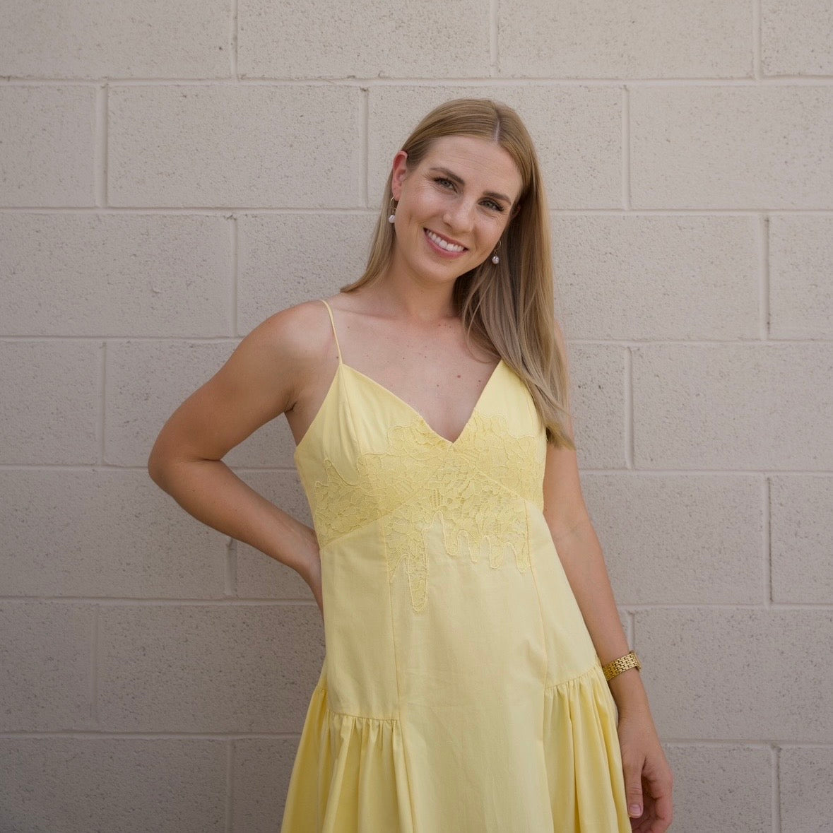 Yellow Lace Maxi Dress