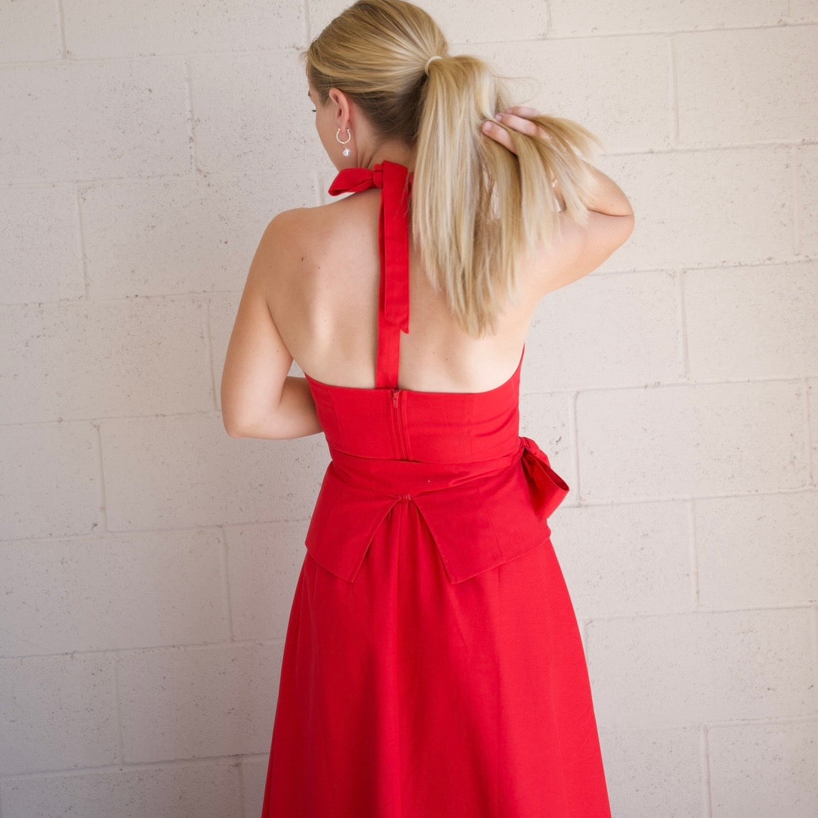 Red Skirt Set