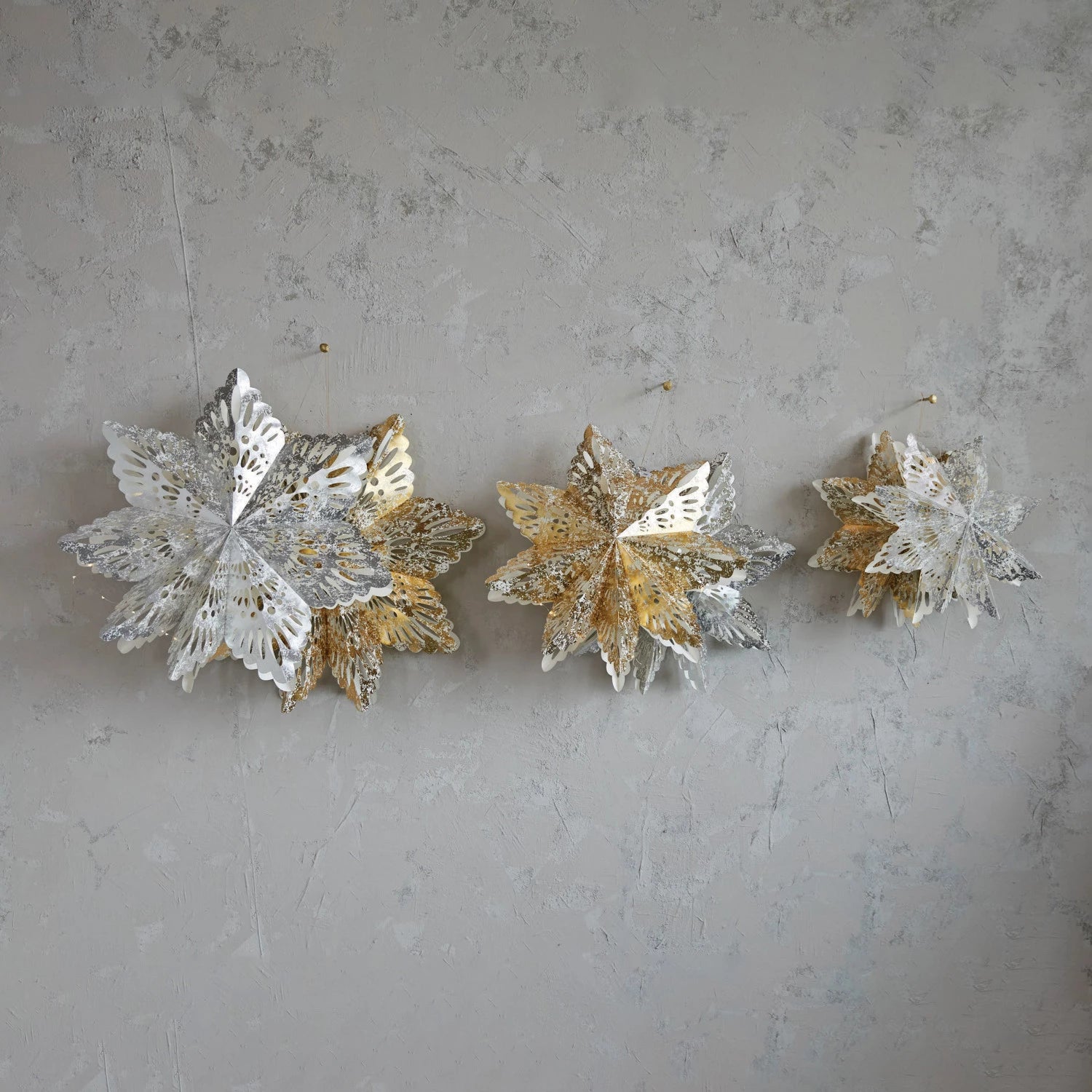 Gold Paper Snowflake Ornament