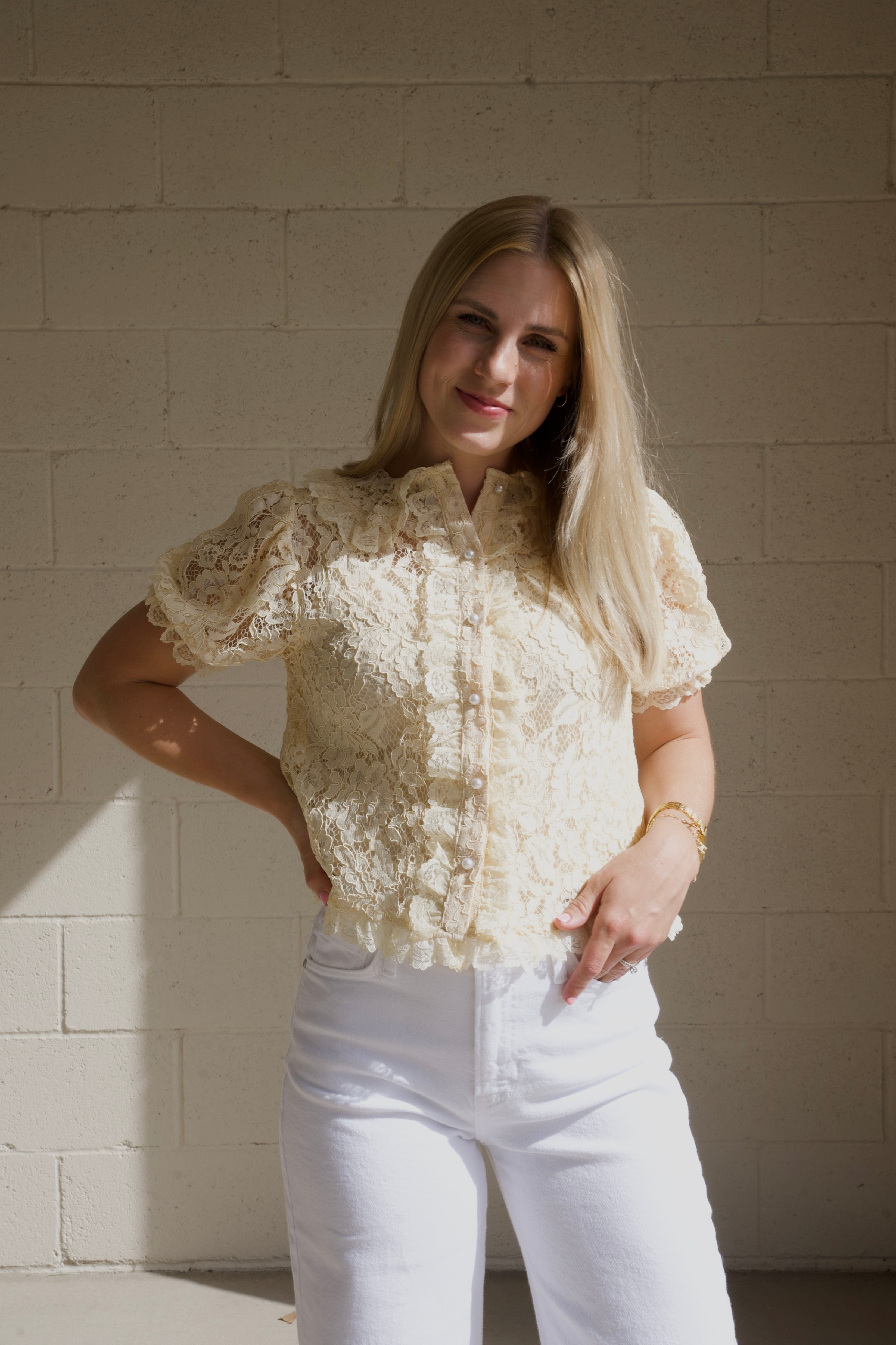 Cream Lace Blouse
