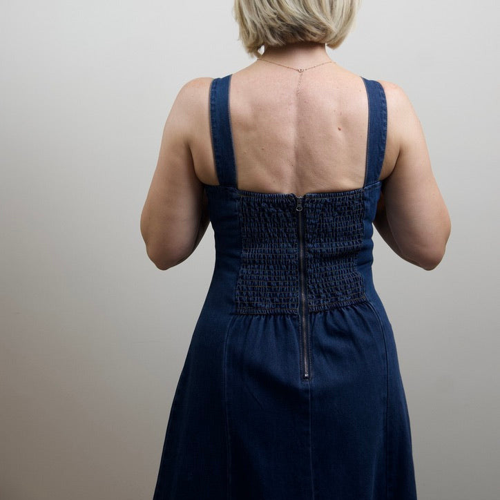 Sweetheart Denim Midi Dress