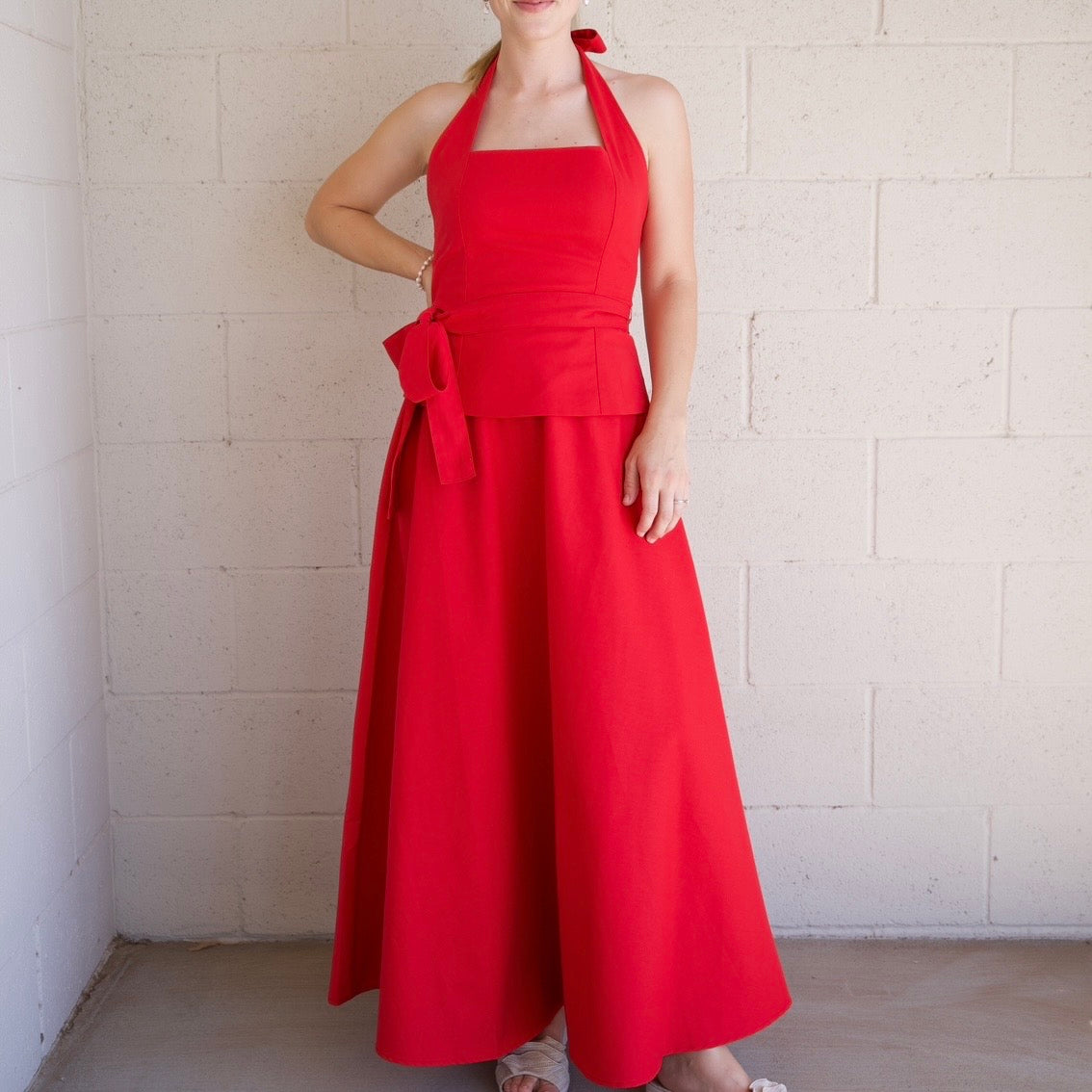 Red Skirt Set