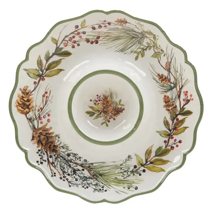 Winters Forest Christmas Melamine Chip & Dip Set