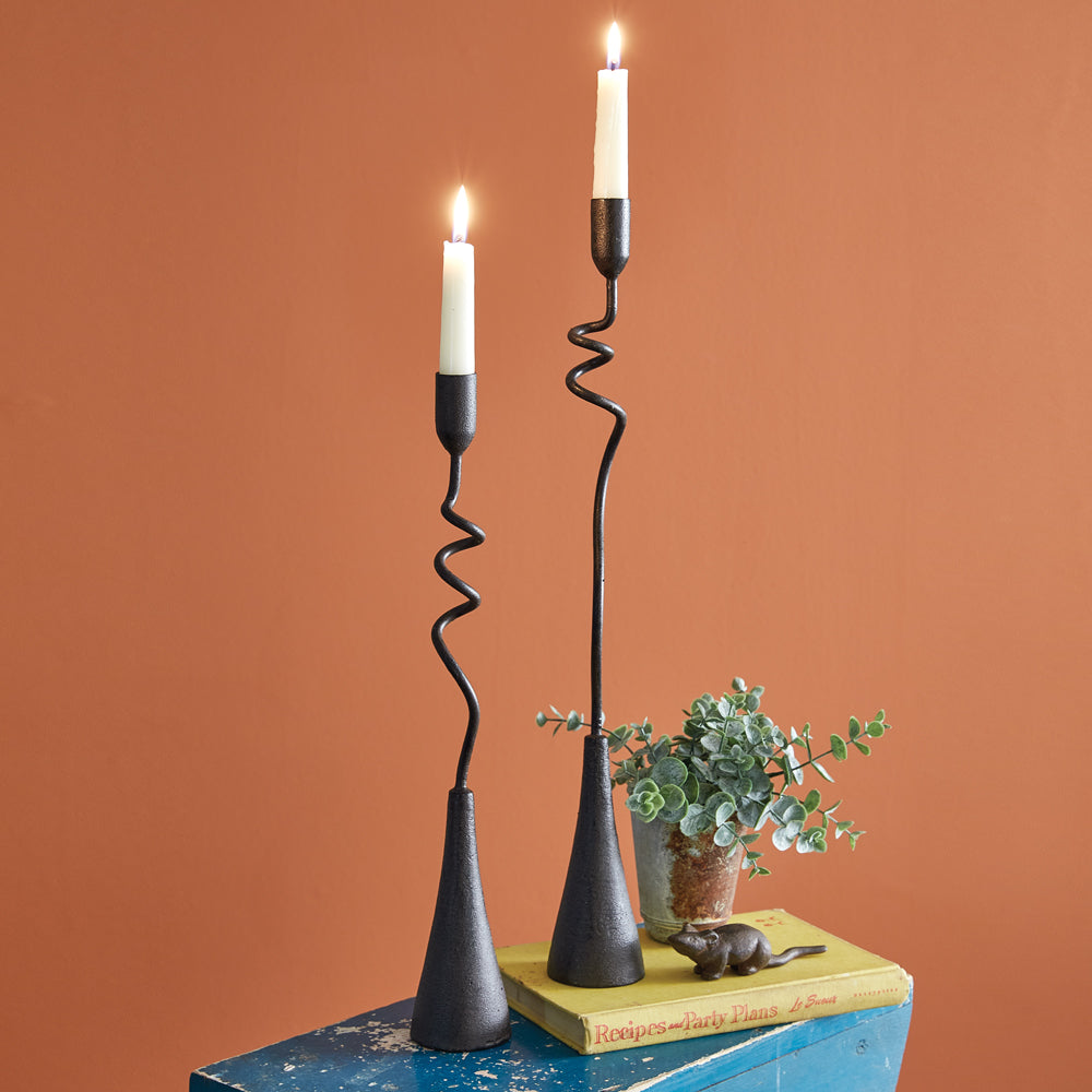 Curly Taper Candle Holder