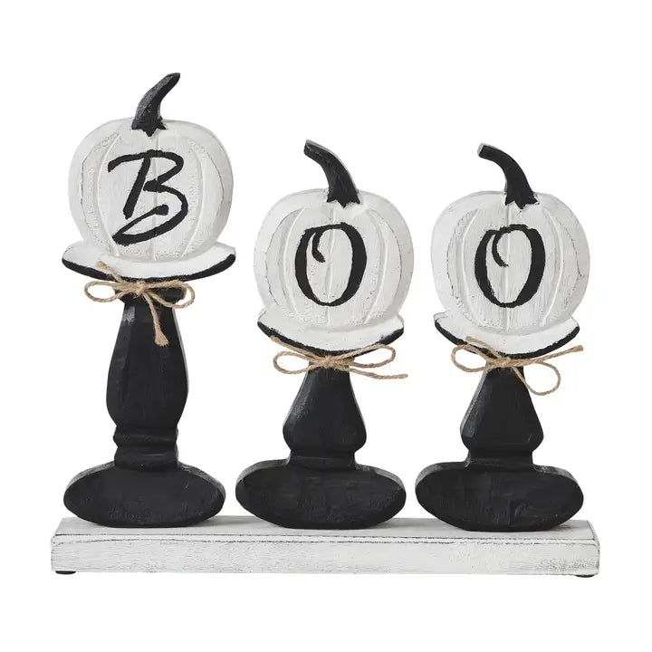 Boo Pumpkin Wood Tabletop Sign