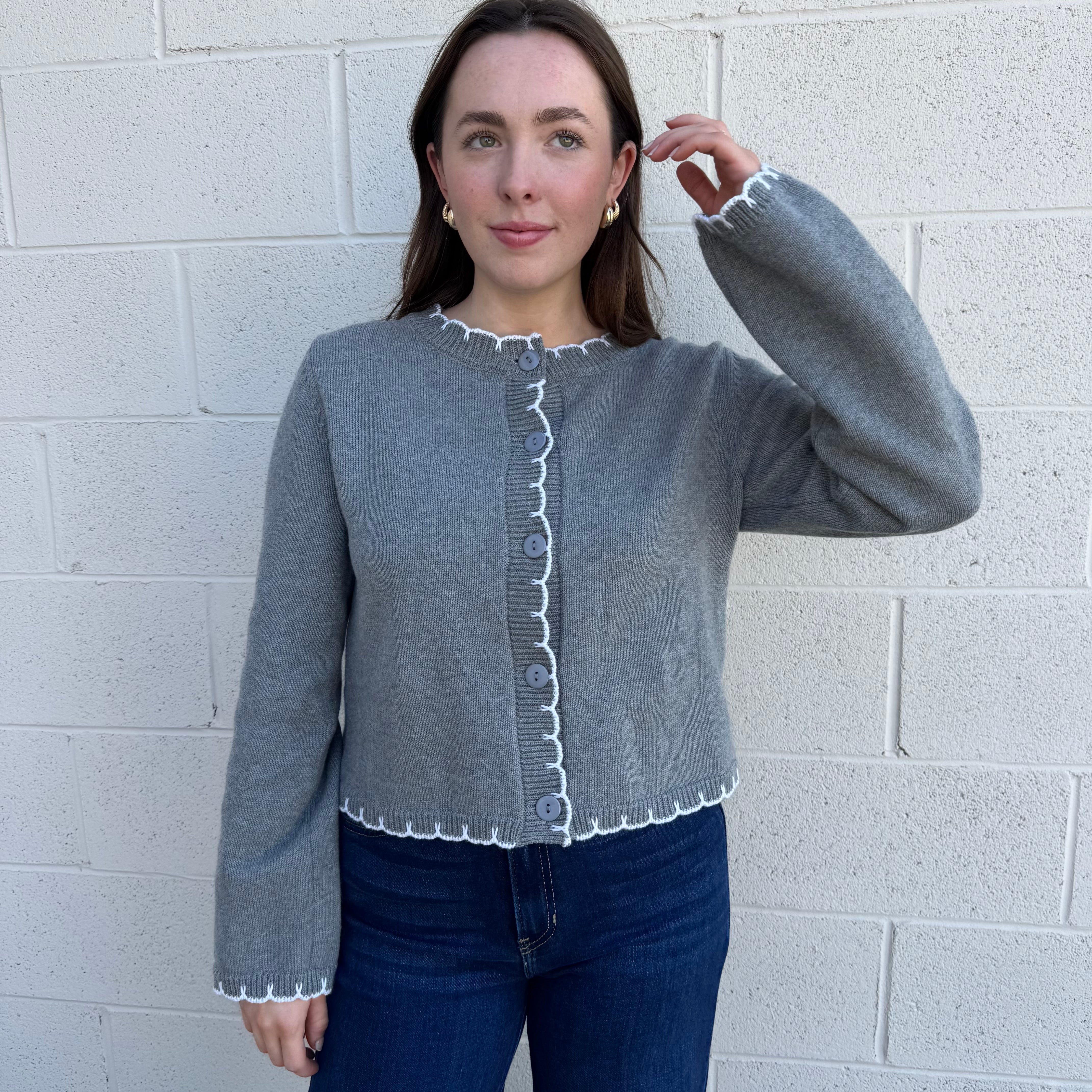 Edge Stitch Contrast Sweater