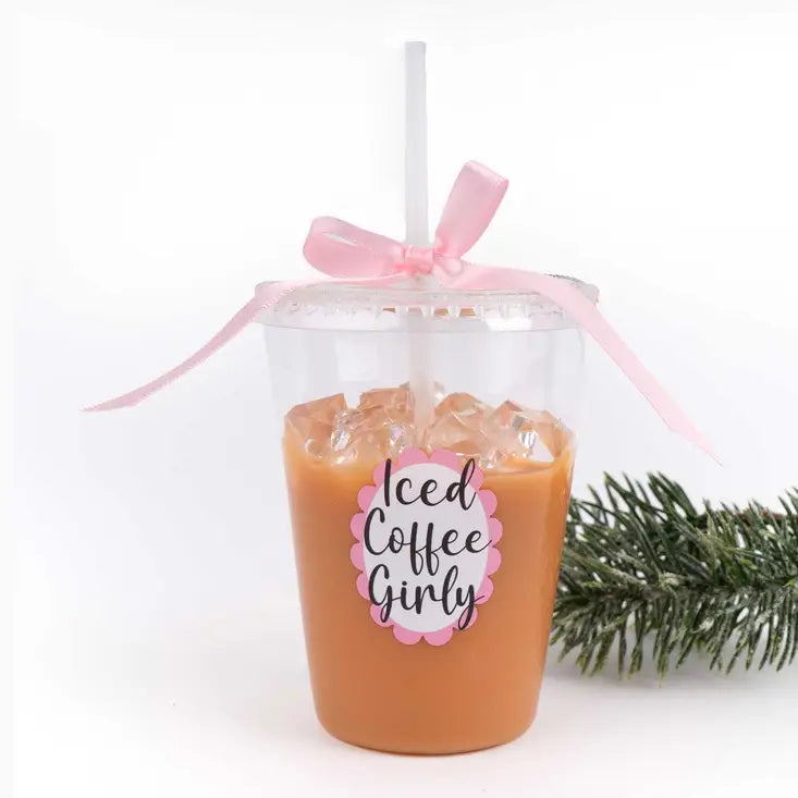 Iced Coffee Glass Christmas Ornament