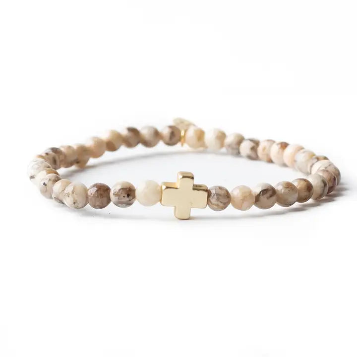Faith Over Fear Bracelet with Cross