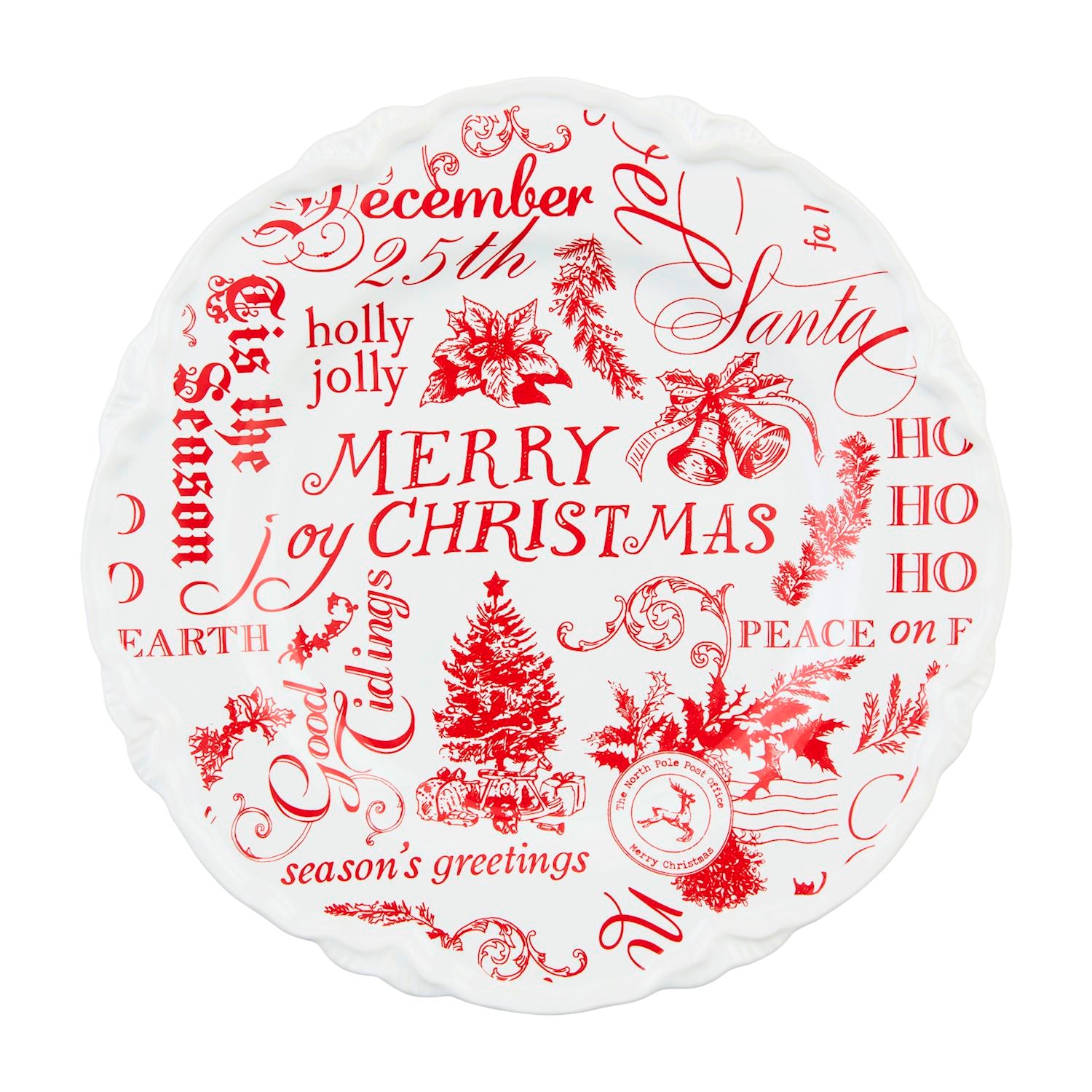 Christmas Toile Dessert Plate