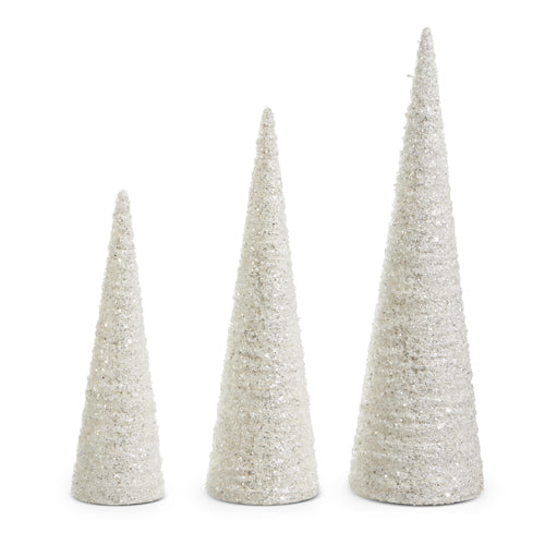 Glittered White Tree Cones