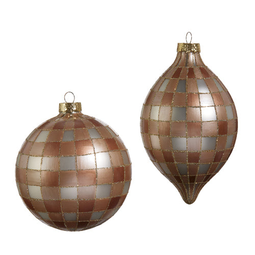 Copper Gingham Ornaments