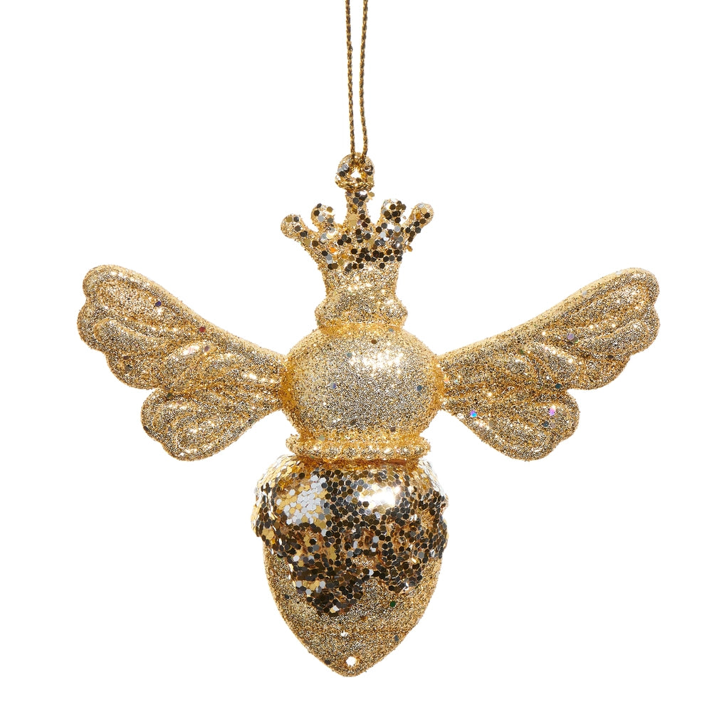 3.75" Gold Crowned Bee Ornament