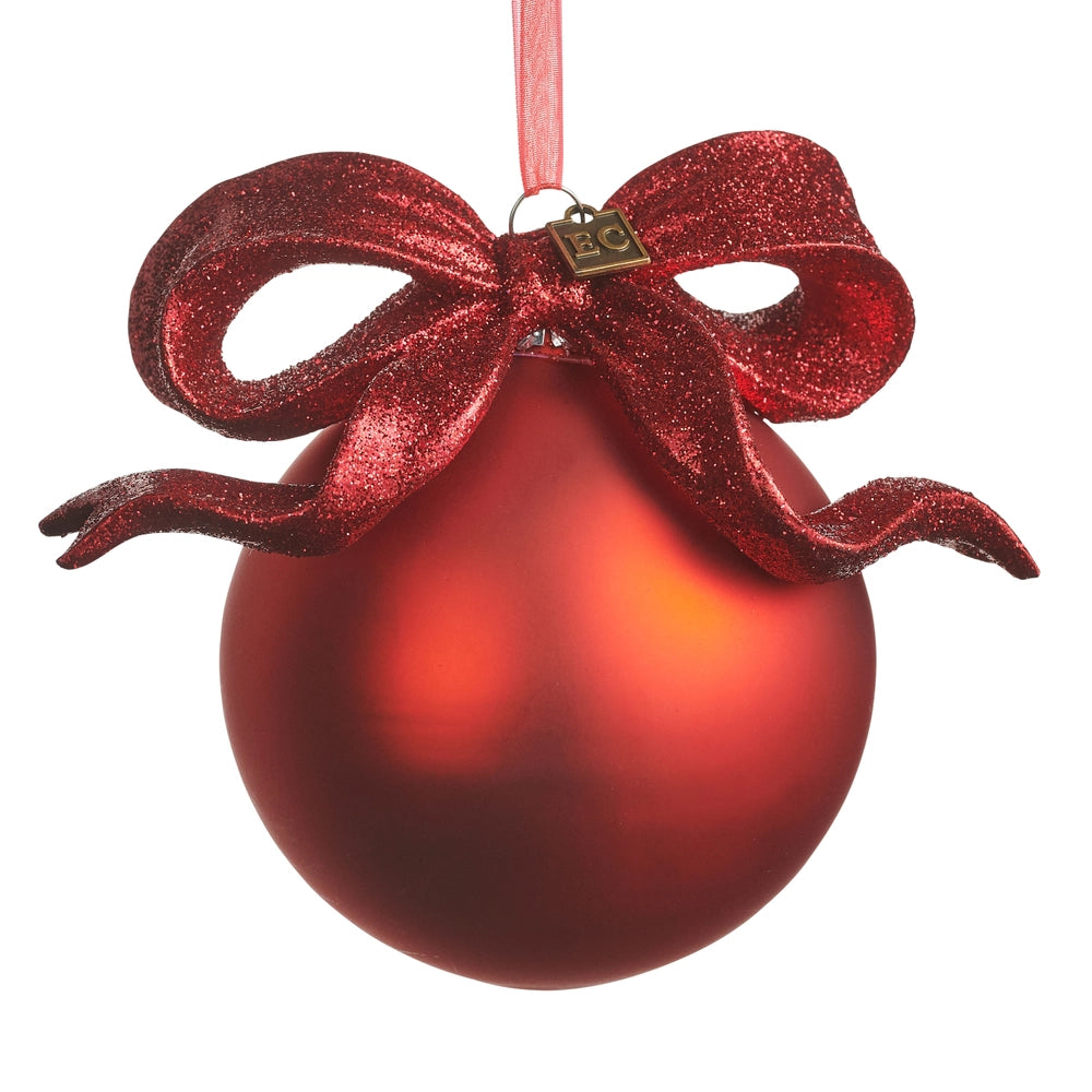 5.5" Red Ribbon Ball Ornament