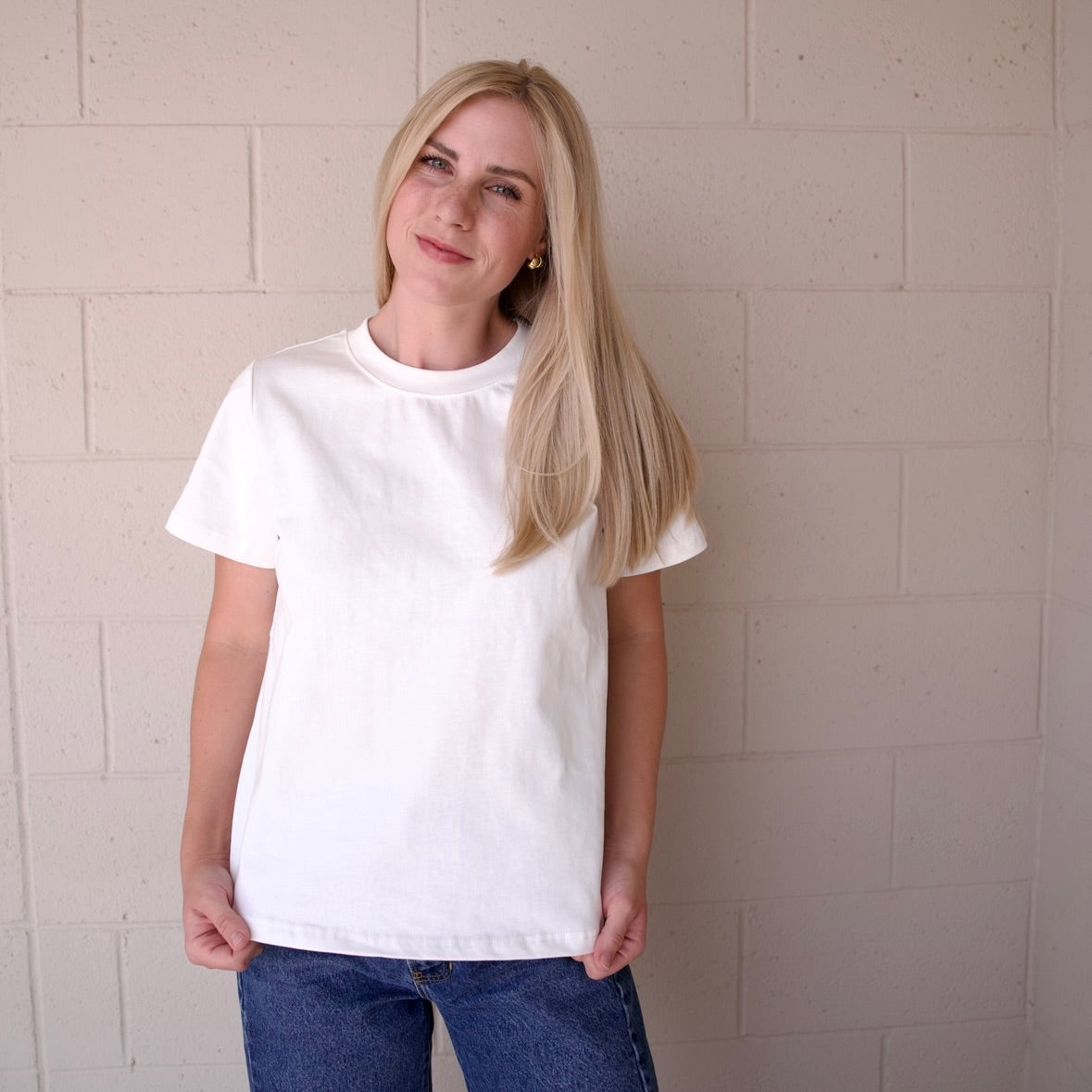 White Staple Tee