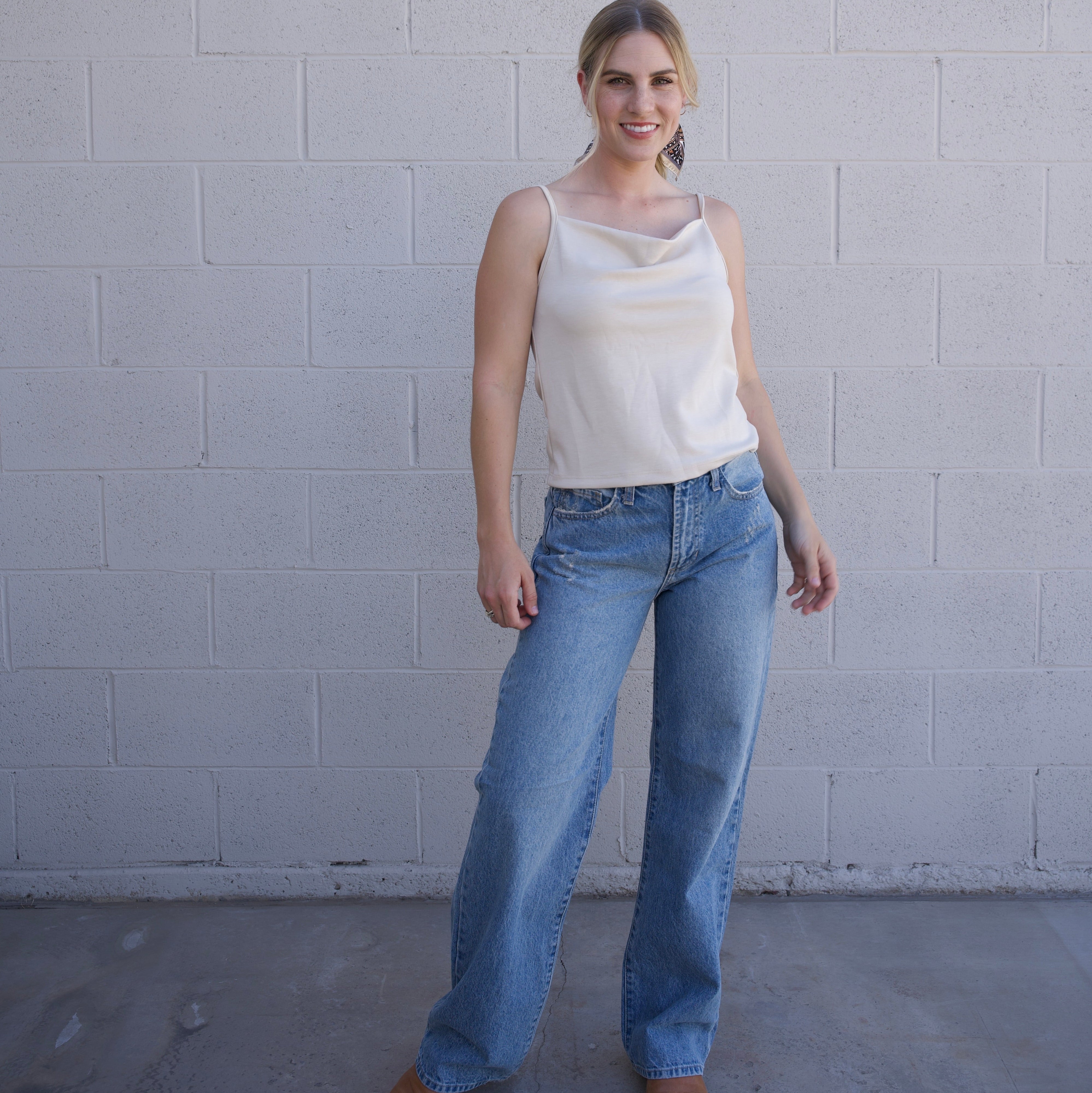 Medium Washed Relaxed Straight Denim