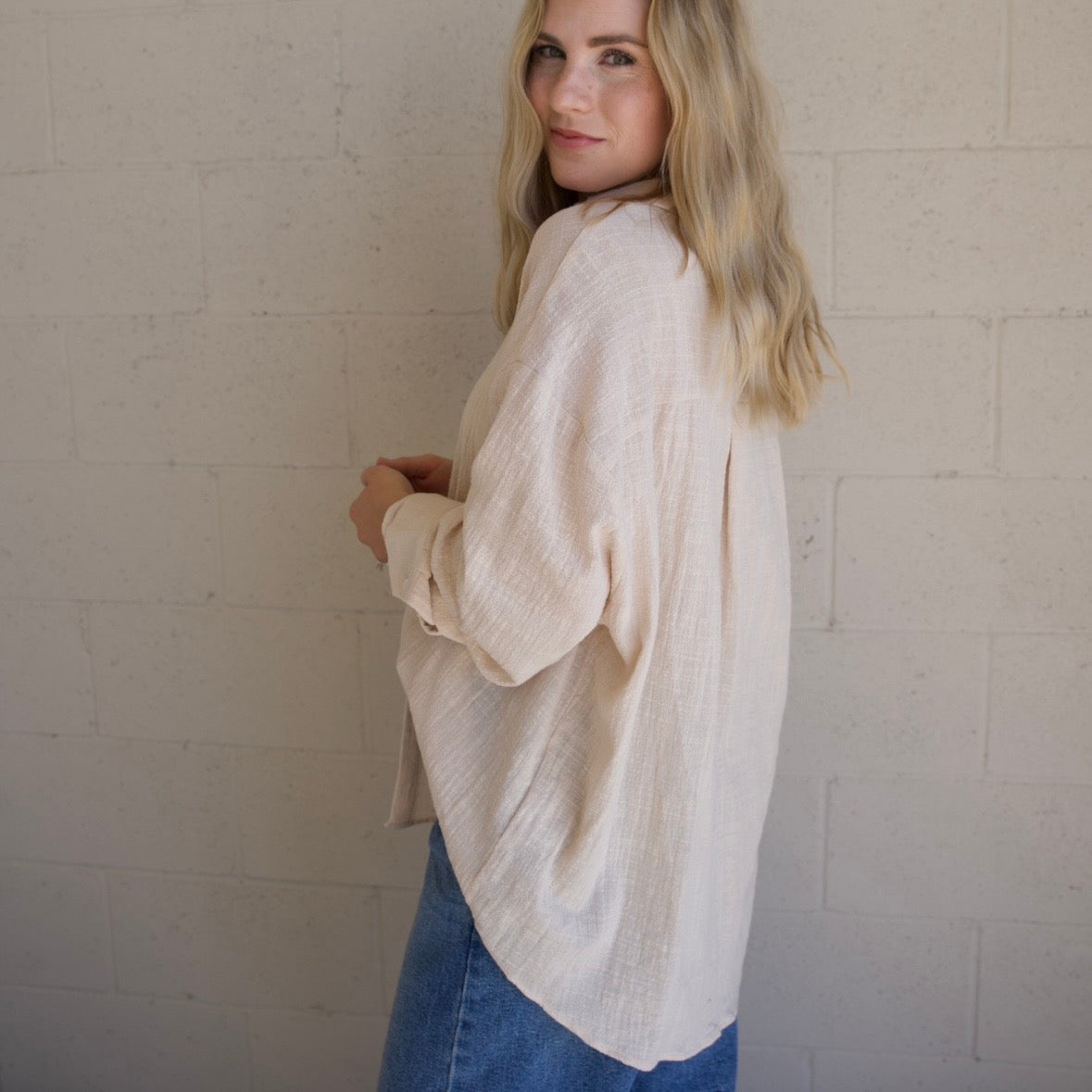 Khaki Lightweight Oversized Shirt