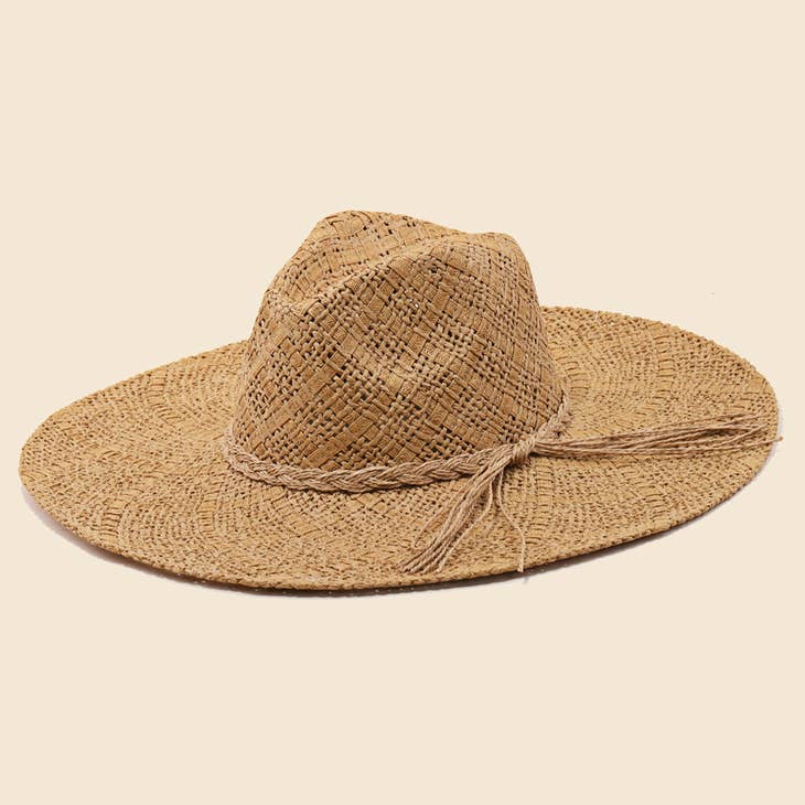 Intricate Straw Weave Sun Hat