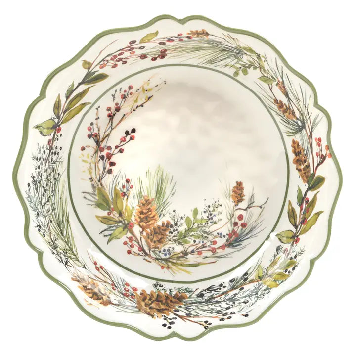Winters Forest Christmas Melamine Large Serving Bowl