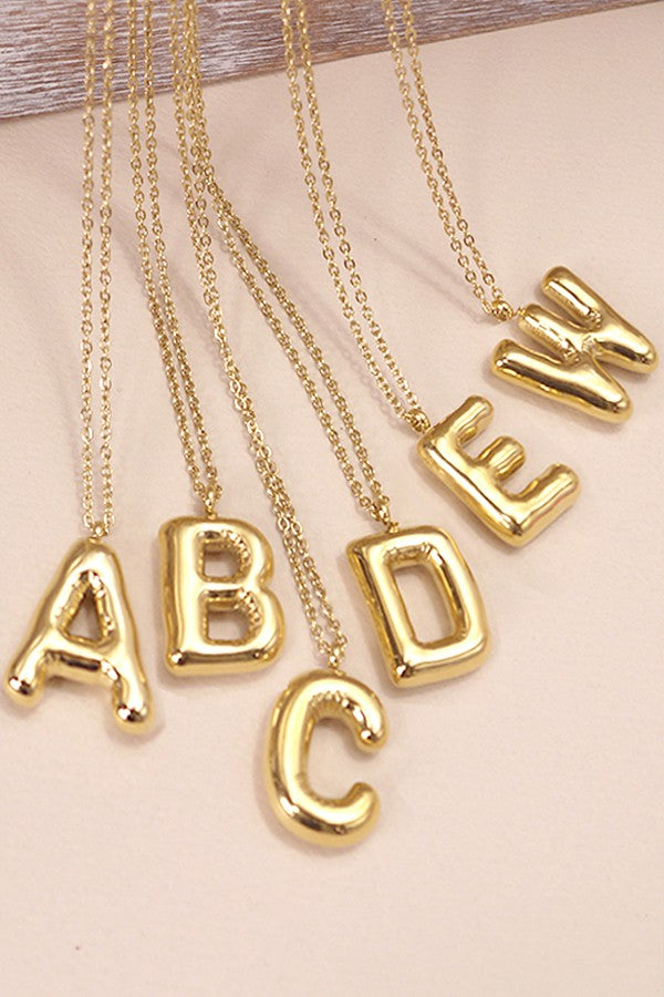 Gold Balloon Letter Necklaces