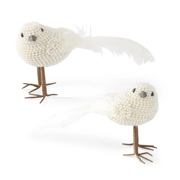 White Beaded Birds