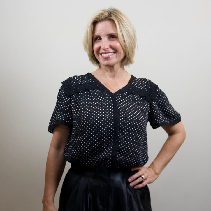 Polka Dot Lace Blouse