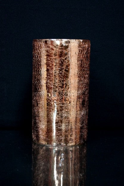 Copper Crackle Glass Cylinder