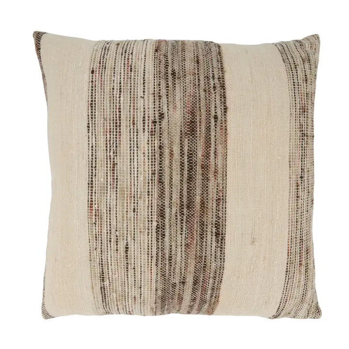 20" Banded Cotton Throw Pillow