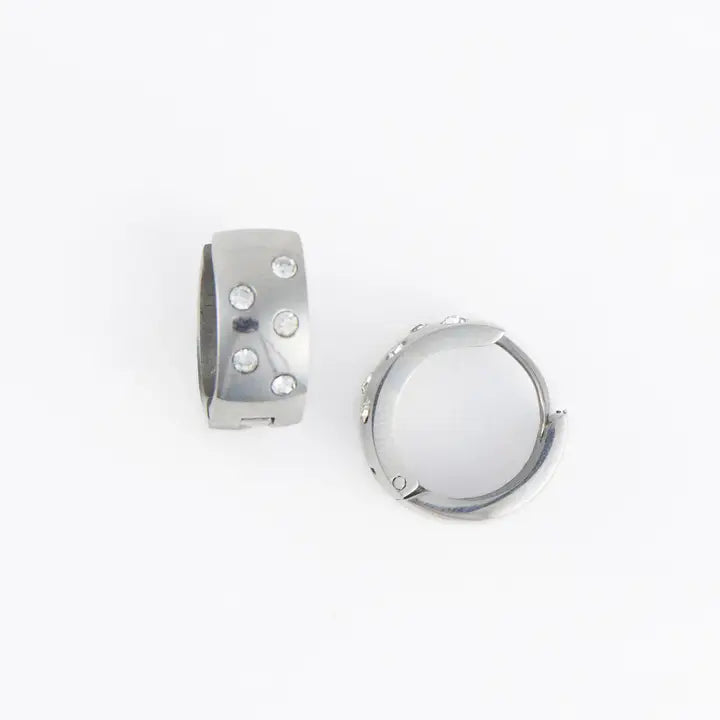 Cubic Zirconia Huggie Hoop Earrings